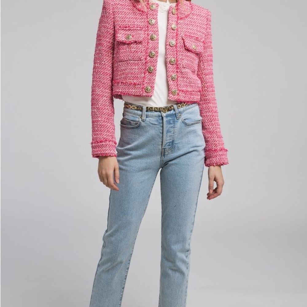 Generation Love Hot Pink Tweed Cropped Blazer